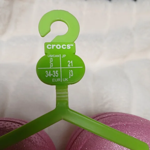 Crocs Classic Lined Glitter Clogs Pink Kids J3 (Youth Size 3) NWT - Picture 5 of 7